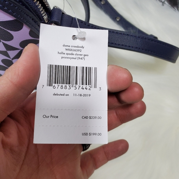 NWT Kate Spade Hollie Spade clover geo dome xbody - Picture 6 of 6